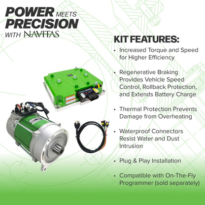 Navitas Yamaha G29/Drive 48V & 72V Models with JW Moric Controller TAC3 850A 19T AC Conversion Kit