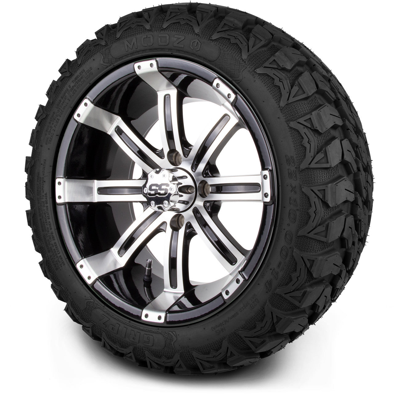 MODZ® 14" Tempest Machined Black Wheels & Off-Road Tires Combo