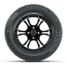 GTW Spyder Matte Black 14 in Wheels with 255/45-R14 Fusion GTR Street Tires – Full Set