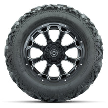GTW Raven Matte Black/Ball Mill 14 in Wheels with 25x10-14 Barrage Mud Tires – Full Set