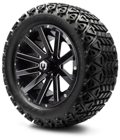 MODZ® 14" Mauler Glossy Black with Ball Mill Wheels & Off-Road Tires Combo