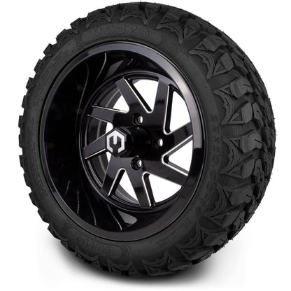 MODZ® 14" Fury Glossy Black with Ball Mill Wheels & Off-Road Tires Combo