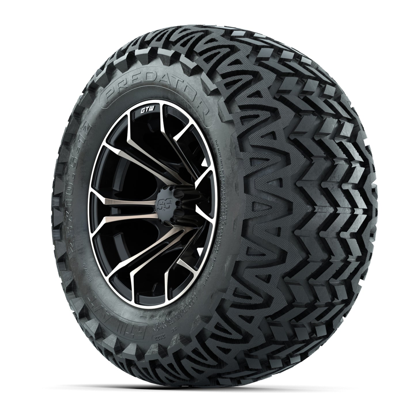 GTW® Spyder Matte Black/Bronze 12 in Wheels with 23X10.5-12 Predator All-Terrain Tires – Full Set