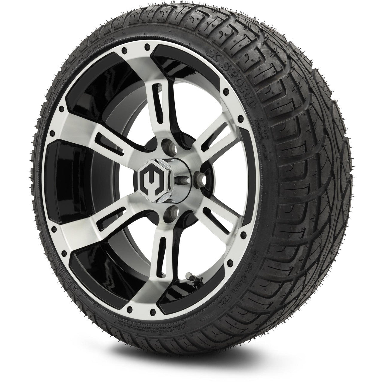 MODZ® 14" Ambush Machined Black Wheels & Street Tires Combo