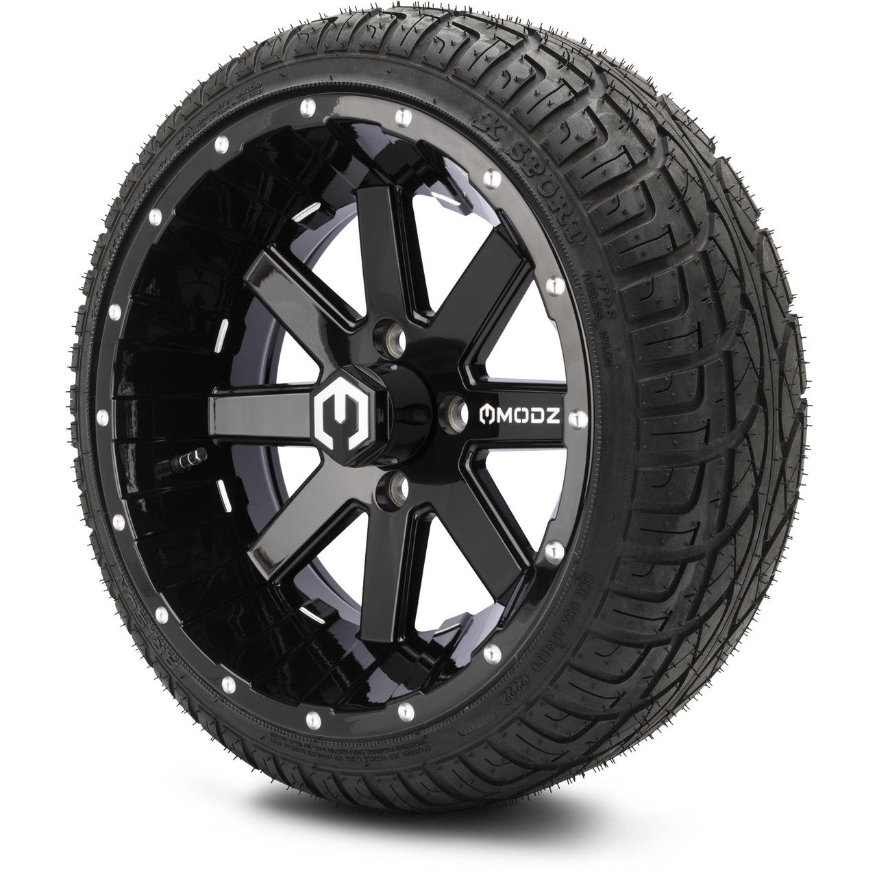 MODZ® 14" Assault Glossy Black with Ball Mill Wheels & Street Tires Combo