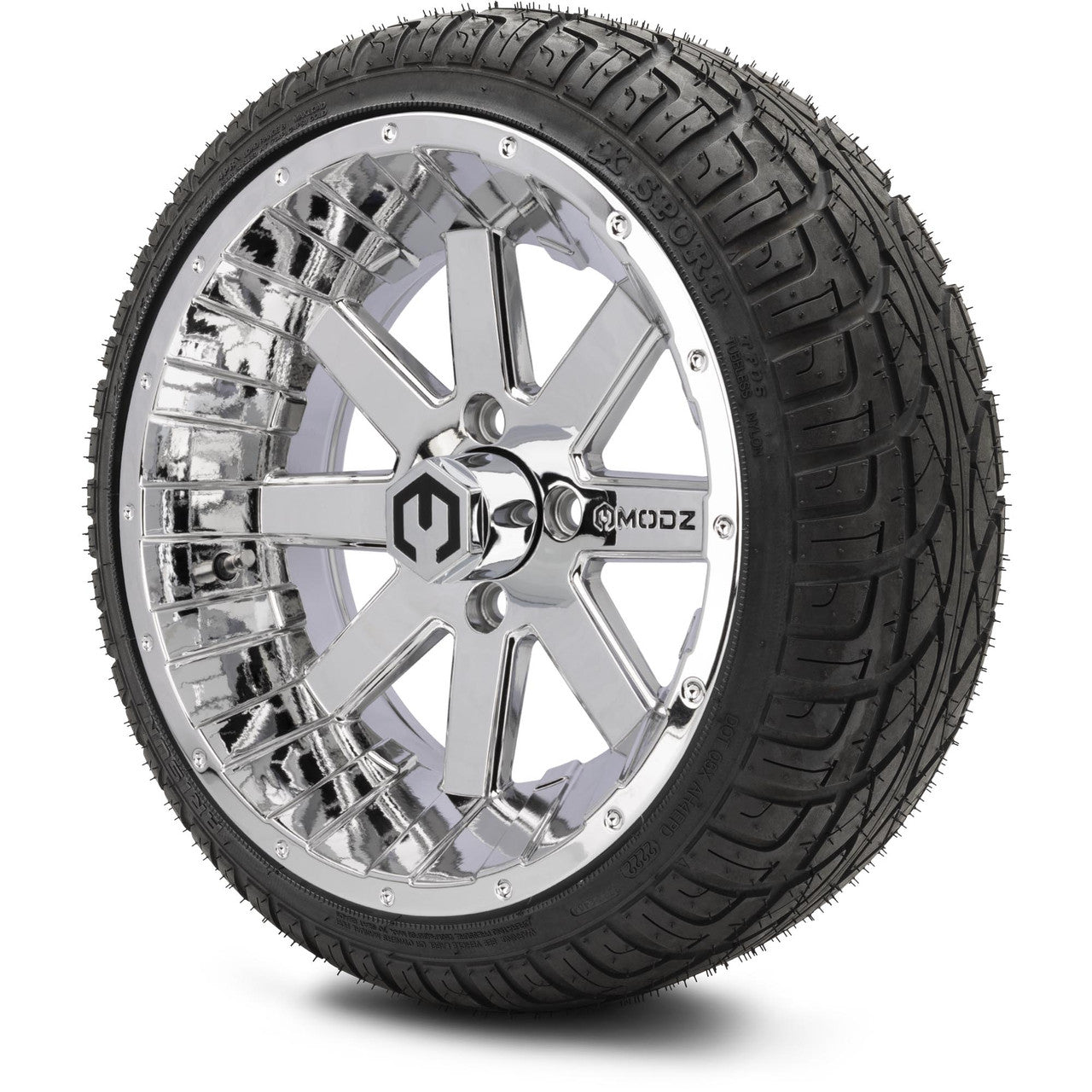 MODZ® 14" Assault Chrome Wheels & Street Tires Combo