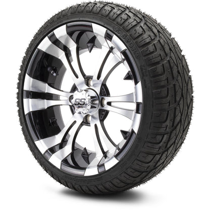 MODZ® 14" Vampire Machined Black Wheels & Street Tires Combo