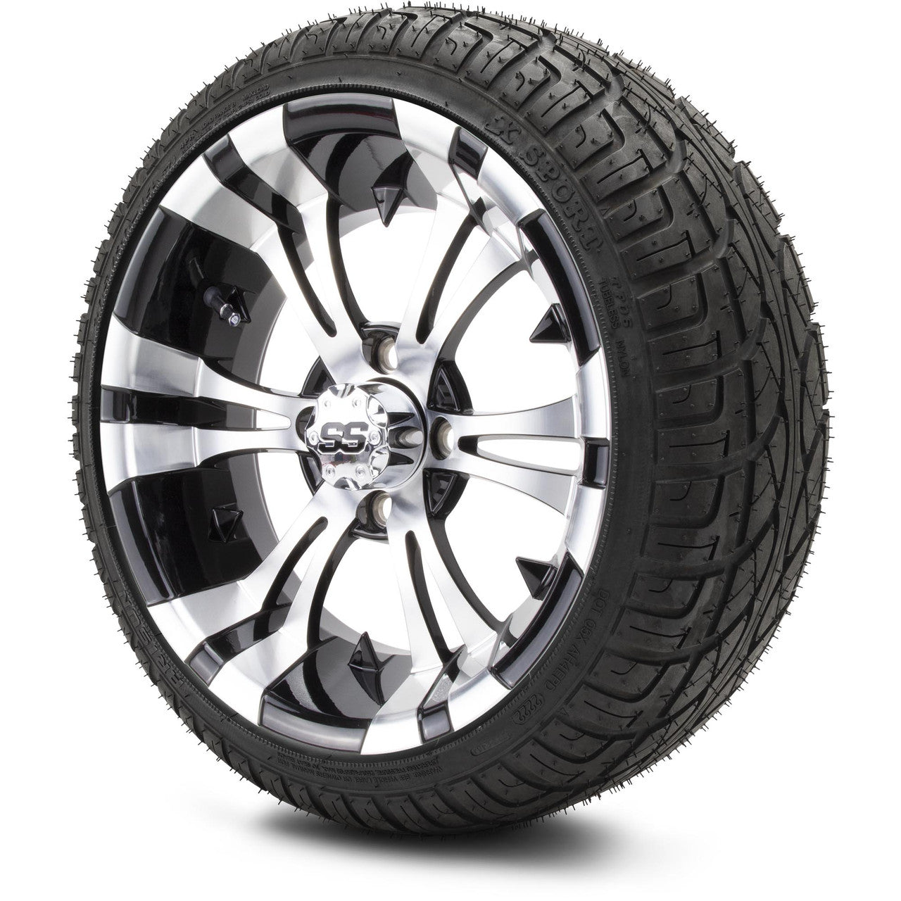 MODZ® 14" Vampire Machined Black Wheels & Street Tires Combo