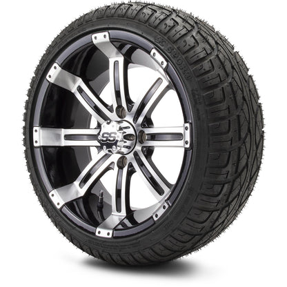 MODZ® 14" Tempest Machined Black Wheels & Street Tires Combo