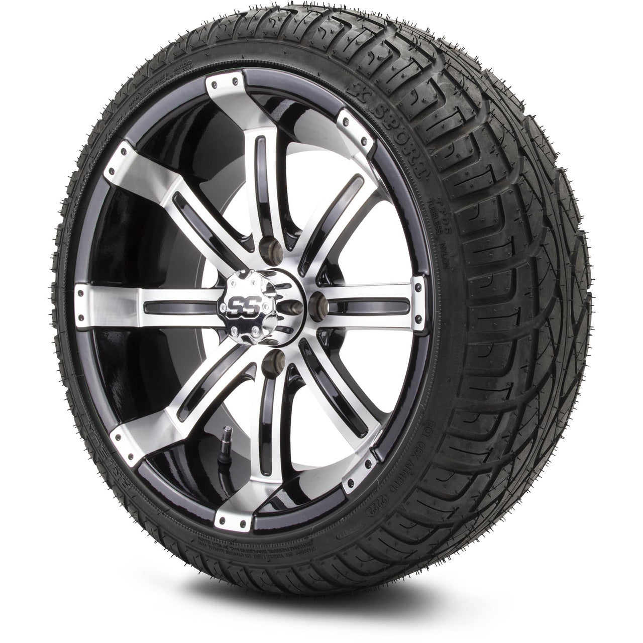 MODZ® 14" Tempest Machined Black Wheels & Street Tires Combo