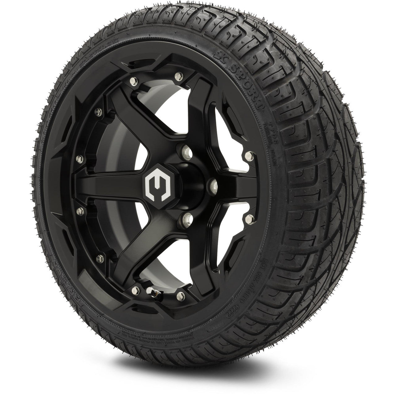 MODZ® 14" Gladiator Matte Black Wheels and Street Tires Combo