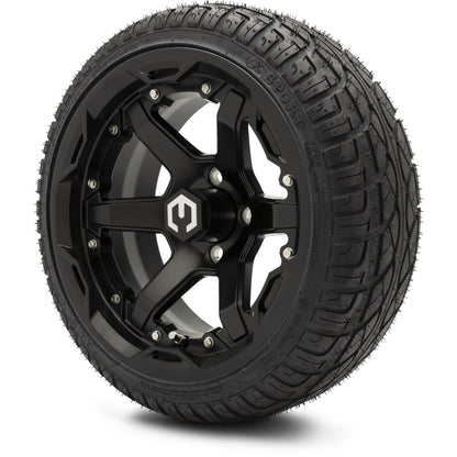 MODZ® 14" Gladiator Matte Black Wheels and Street Tires Combo