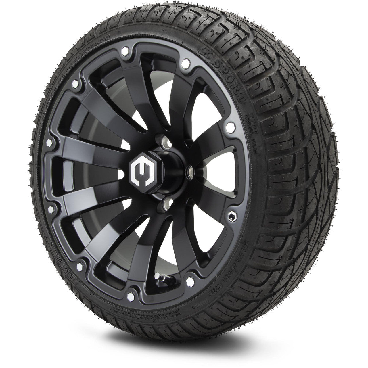 MODZ® 14" Bomber Matte Black Wheels & Street Tires Combo