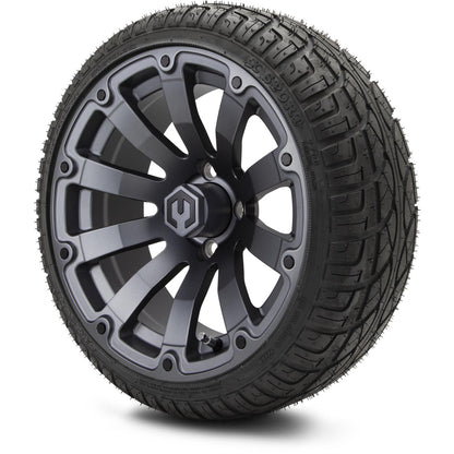 MODZ® 14" Bomber Matte Gunmetal Wheels & Street Tires Combo