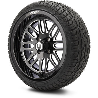 MODZ® 14" Mayhem Glossy Black with Ball Mill Wheels & Street Tires Combo