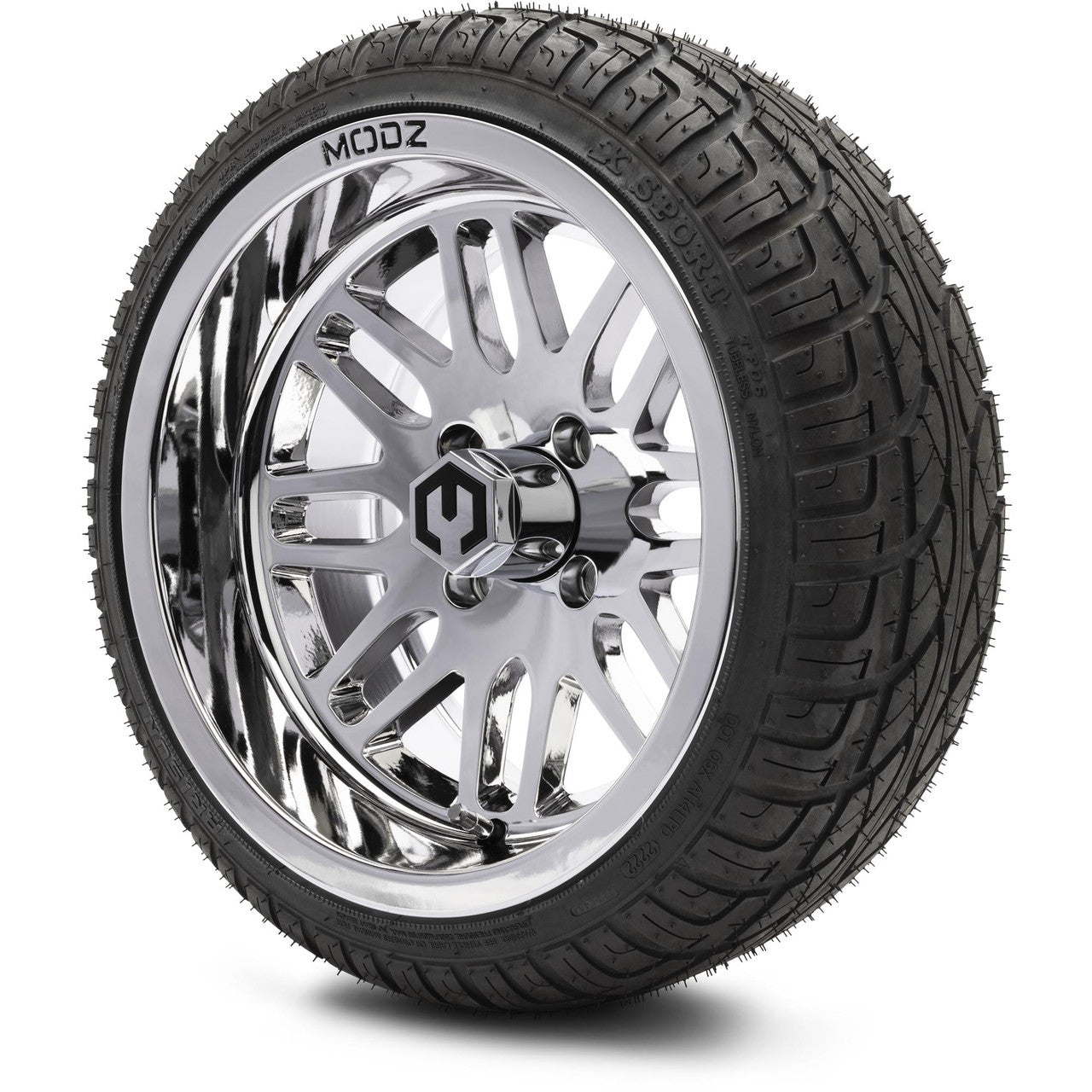 MODZ® 14" Mayhem Chrome Wheels & Street Tires Combo