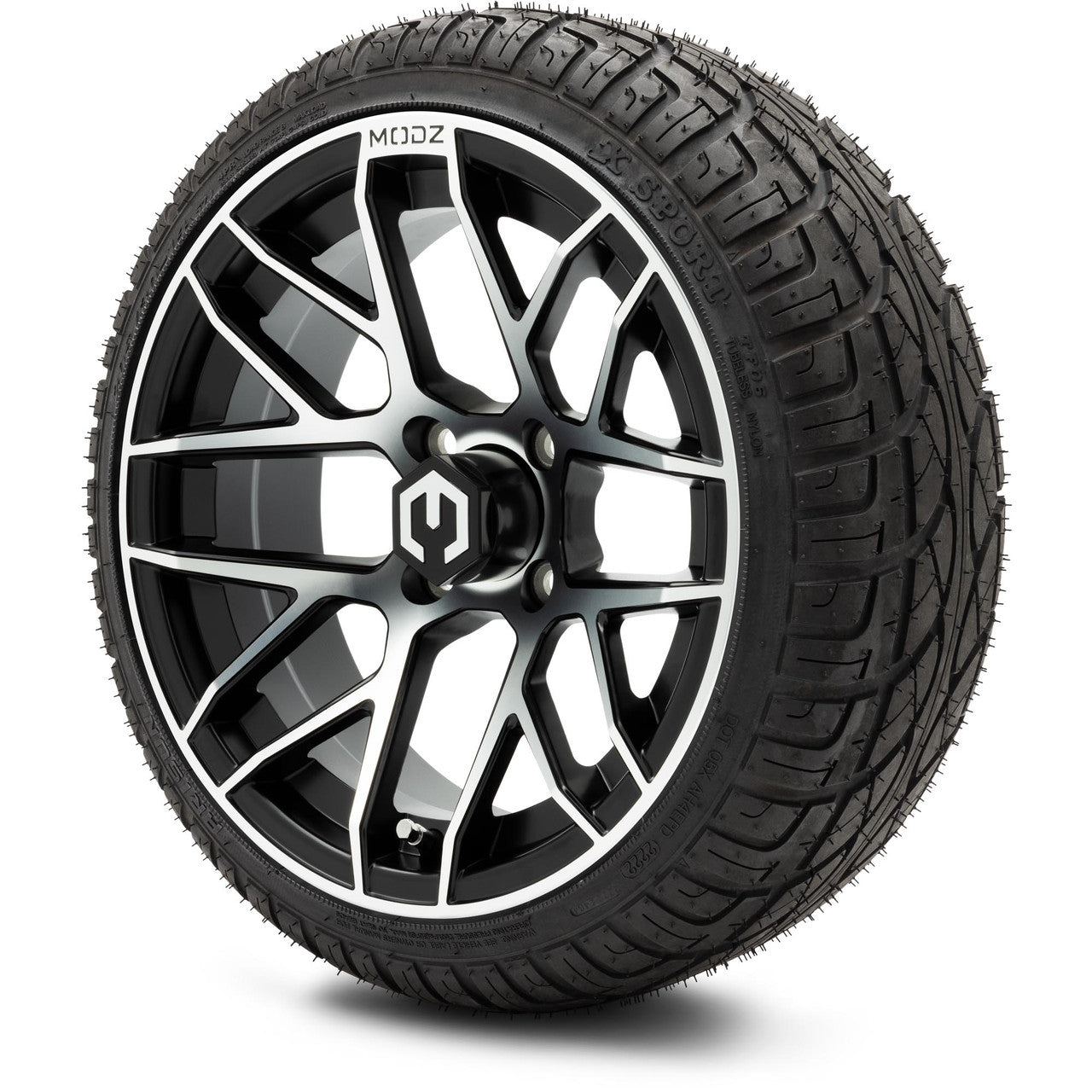 MODZ® 14" Matrix Machined Black Wheels & Street Tires Combo
