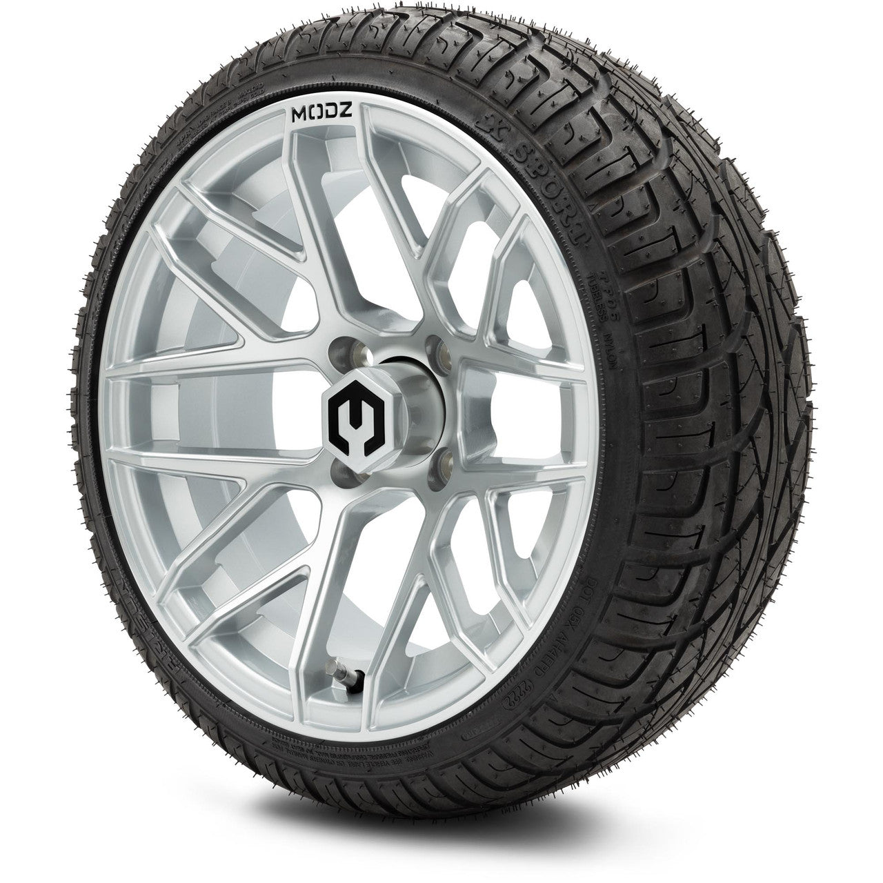 MODZ® 14" Matrix Silver Wheels & Street Tires Combo