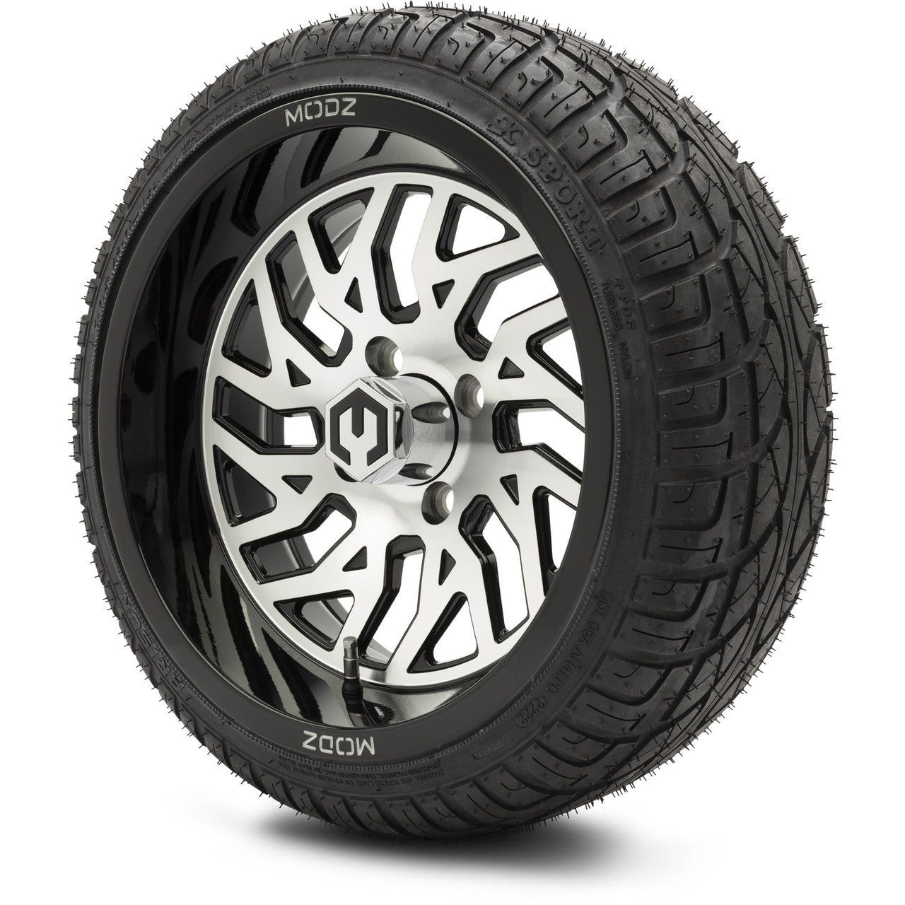 MODZ® 14" Carnage Machined Black Wheels & Street Tires Combo