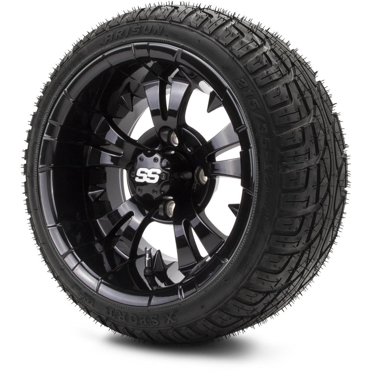 MODZ® 12" Vampire Glossy Black Wheels & Street Tires Combo