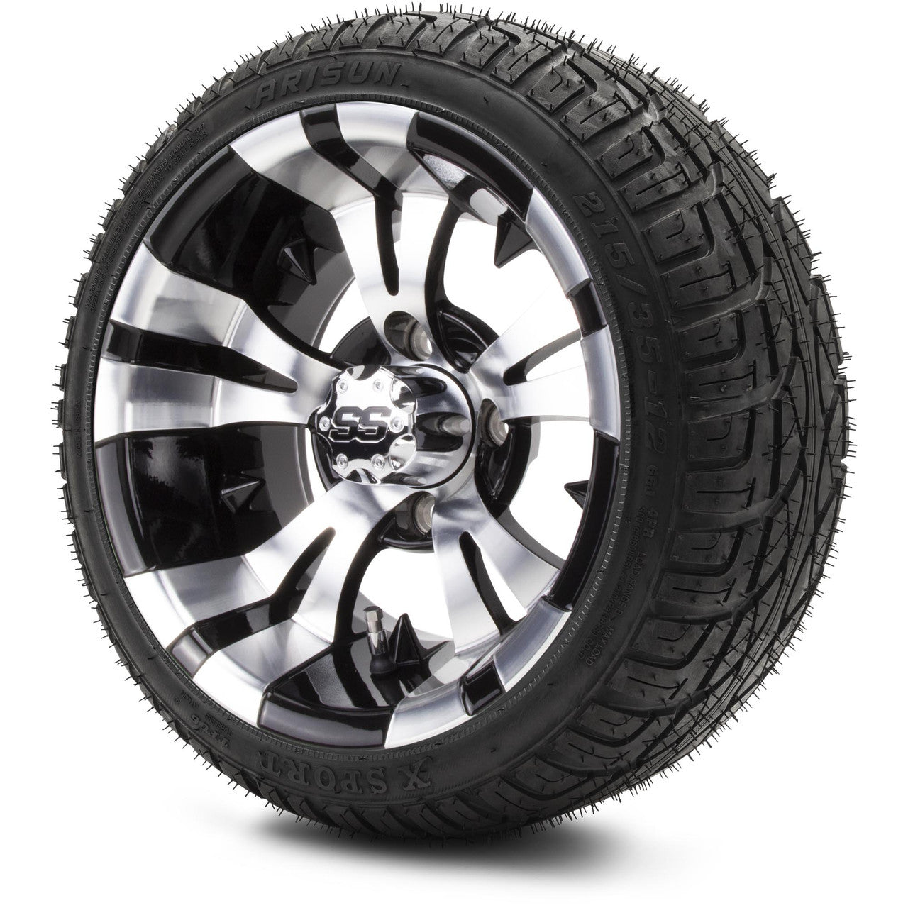 MODZ® 12" Vampire Machined Black Wheels & Street Tires Combo
