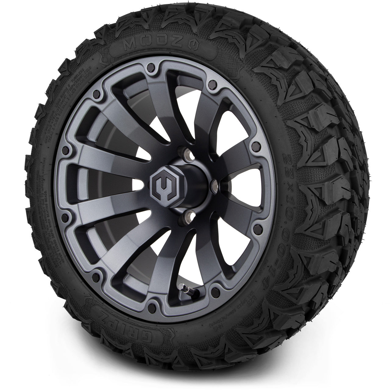 MODZ® 14" Bomber Matte Gunmetal Wheels & Off-Road Tires Combo