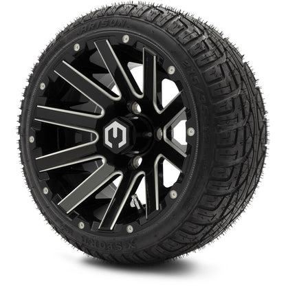 MODZ® 12" Mauler Glossy Black with Ball Mill Wheels & Street Tires Combo