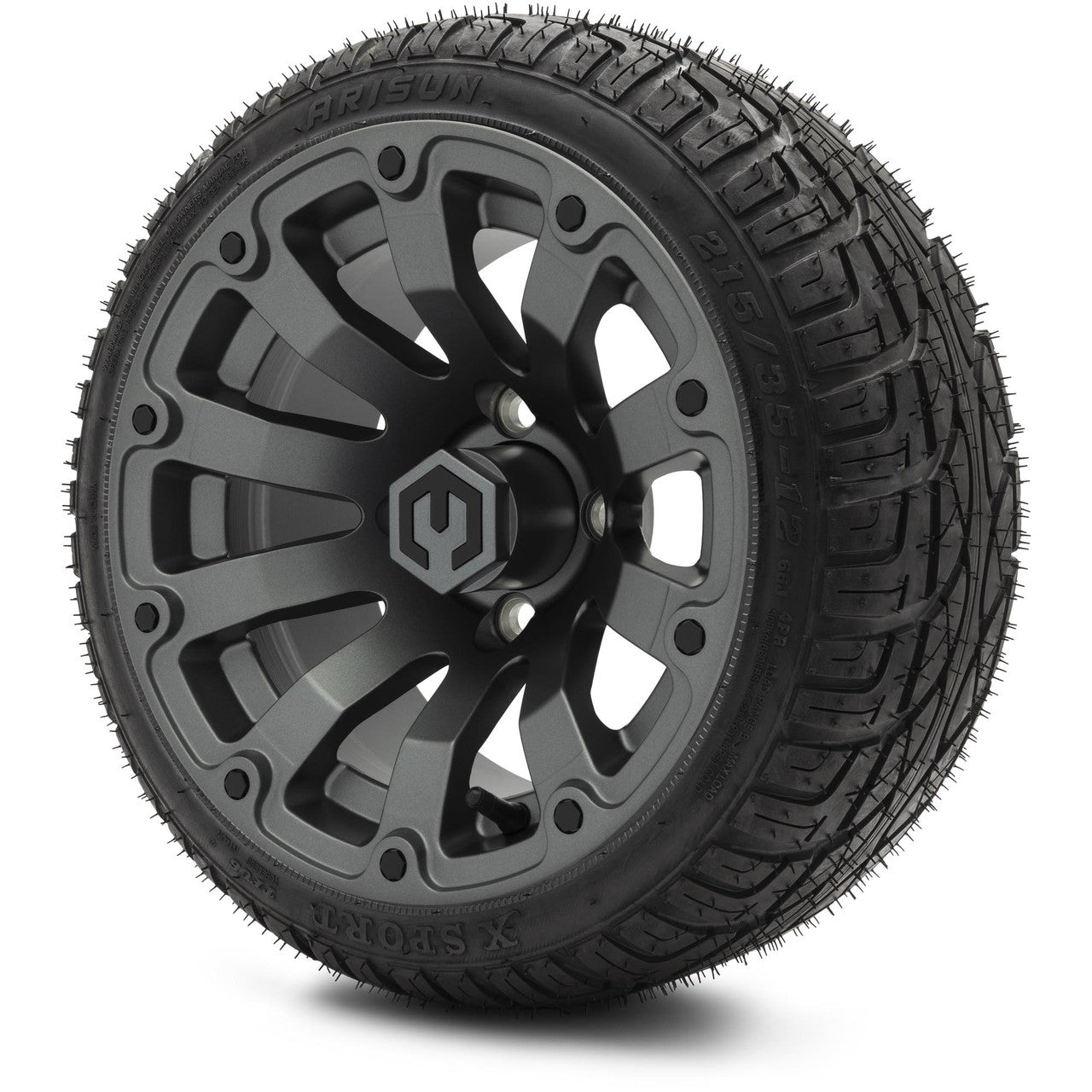 MODZ® 12" Bomber Matte Gunmetal Wheels & Street Tires Combo
