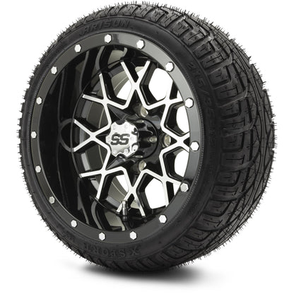 MODZ® 12" Vortex Machined Black Wheels & Street Tires Combo