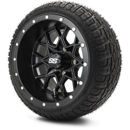 MODZ® 12" Vortex Matte Black Wheels & Street Tires Combo