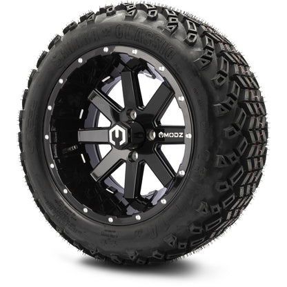 MODZ® 14" Assault Glossy Black with Ball Mill Wheels & Off-Road Tires Combo