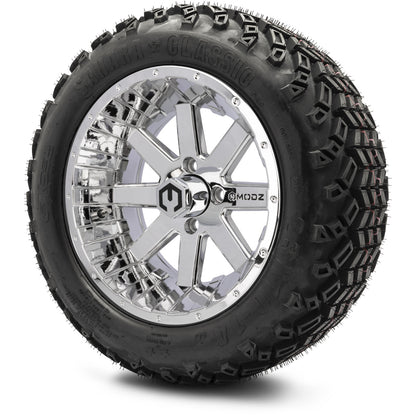MODZ® 14" Assault Chrome Wheels & Off-Road Tires Combo