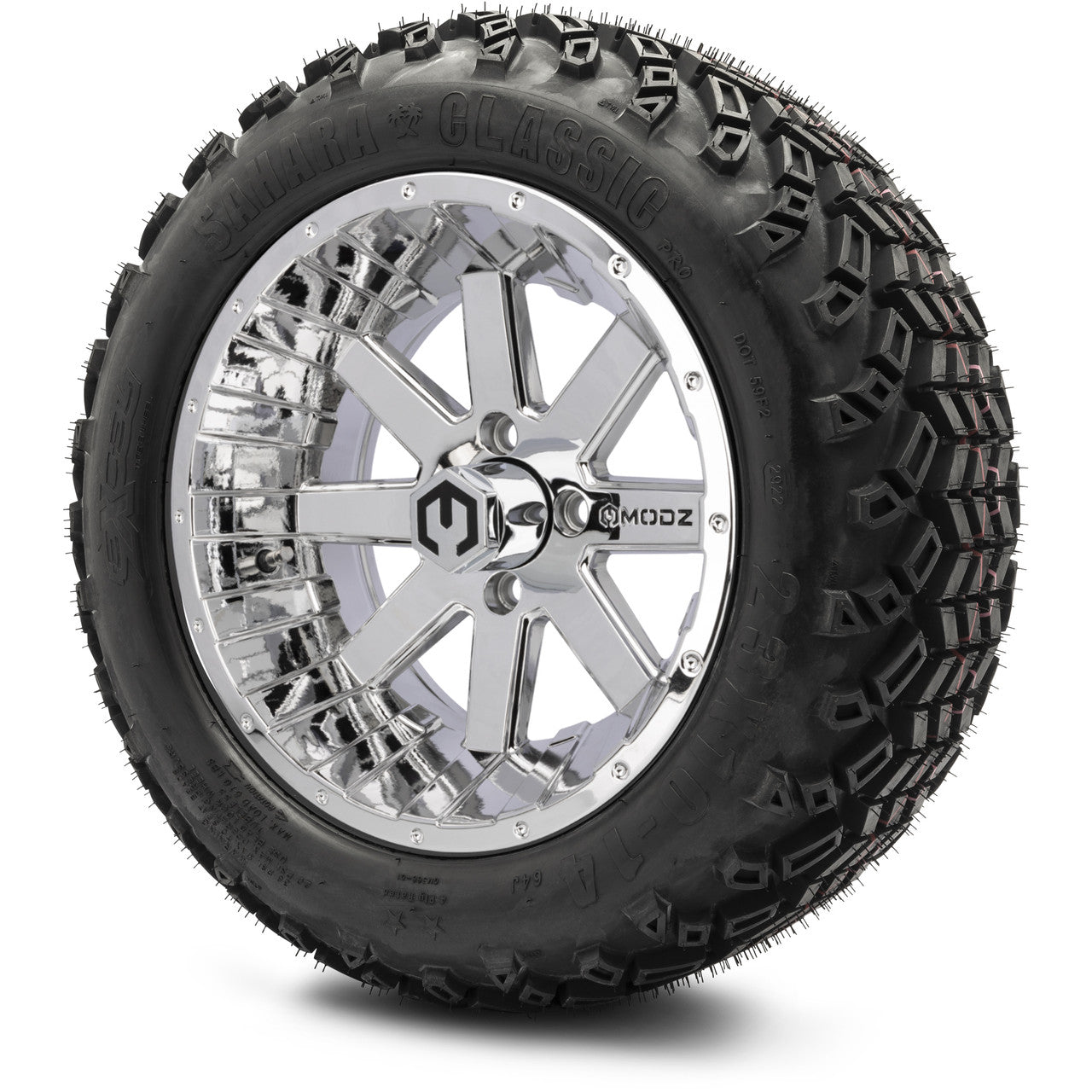 MODZ® 14" Assault Chrome Wheels & Off-Road Tires Combo