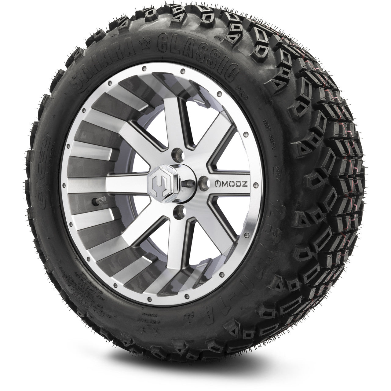 MODZ® 14" Assault Machined Gunmetal Wheels & Off-Road Tires Combo