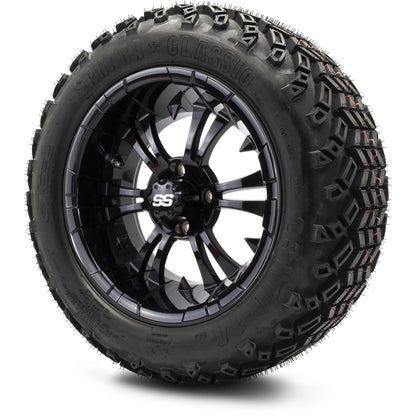 MODZ® 14" Vampire Glossy Black Wheels & Off-Road Tires Combo