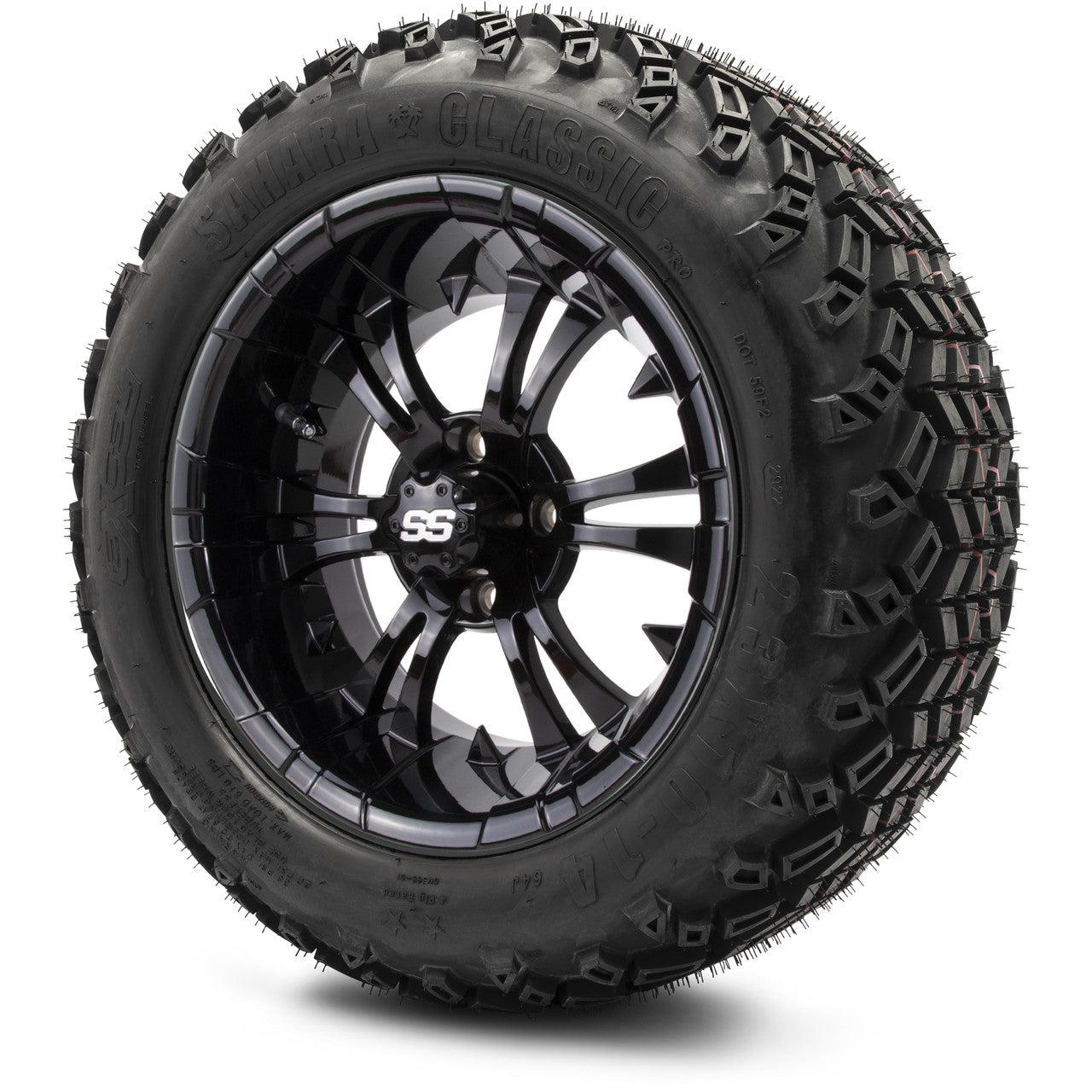 MODZ® 14" Vampire Glossy Black Wheels & Off-Road Tires Combo