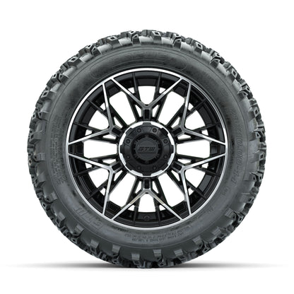 GTW Stellar Machined/Black 14 in Wheels with 23x10.00-14 Rogue All Terrain Tires - Full Set