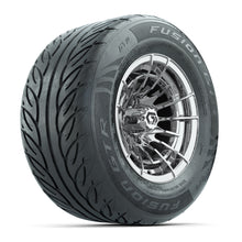 GTW® Boost Chrome 12 in Wheels with 255/55-R12 Fusion GTR Steel Belt Radial Street Tires - Full Set