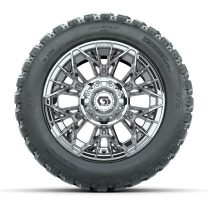 GTW® Stellar Chrome 12 in Wheels with 20X10-12 Nomad Steel Belt Radial All-Terrain Tires – Full Set