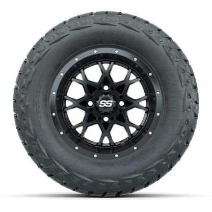 GTW Vortex Matte Black 12 in Wheels with 23x10.00-R12 Maverick All-Terrain Tires – Full Set