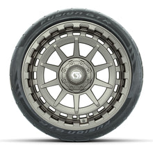 GTW® Barricade Satin Bronze 15 in Wheels with 215/40-R15 Fusion GTR Steel Belted Street Tires – Full Set