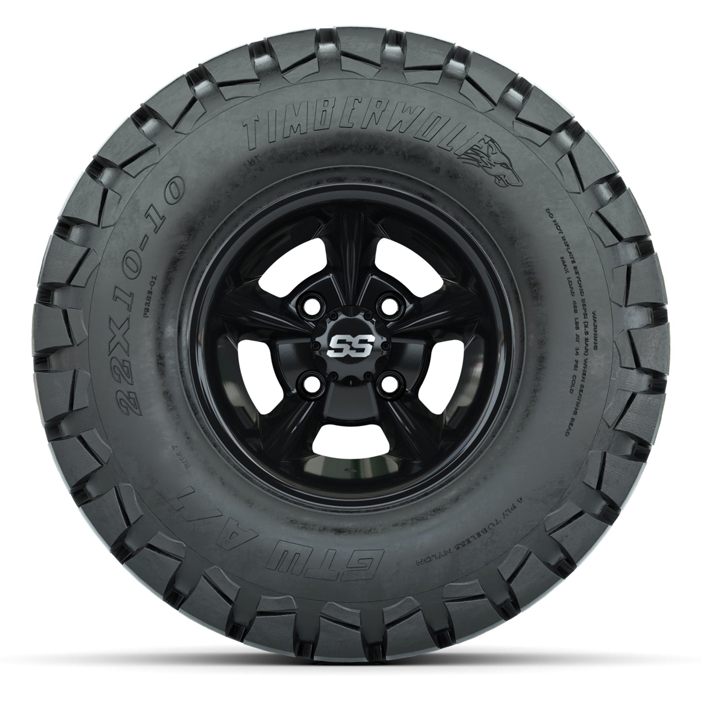 GTW Godfather Black 10 in Wheels with 22x10-10 Timberwolf All-Terrain Tires – Full Set
