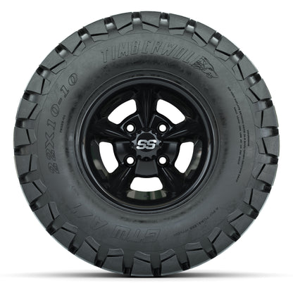 GTW Godfather Black 10 in Wheels with 22x10-10 Timberwolf All-Terrain Tires – Full Set