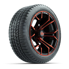 GTW® Spyder Black/Red 14 in Wheels with 205/30-R14 Fusion Street Tires – Full Set