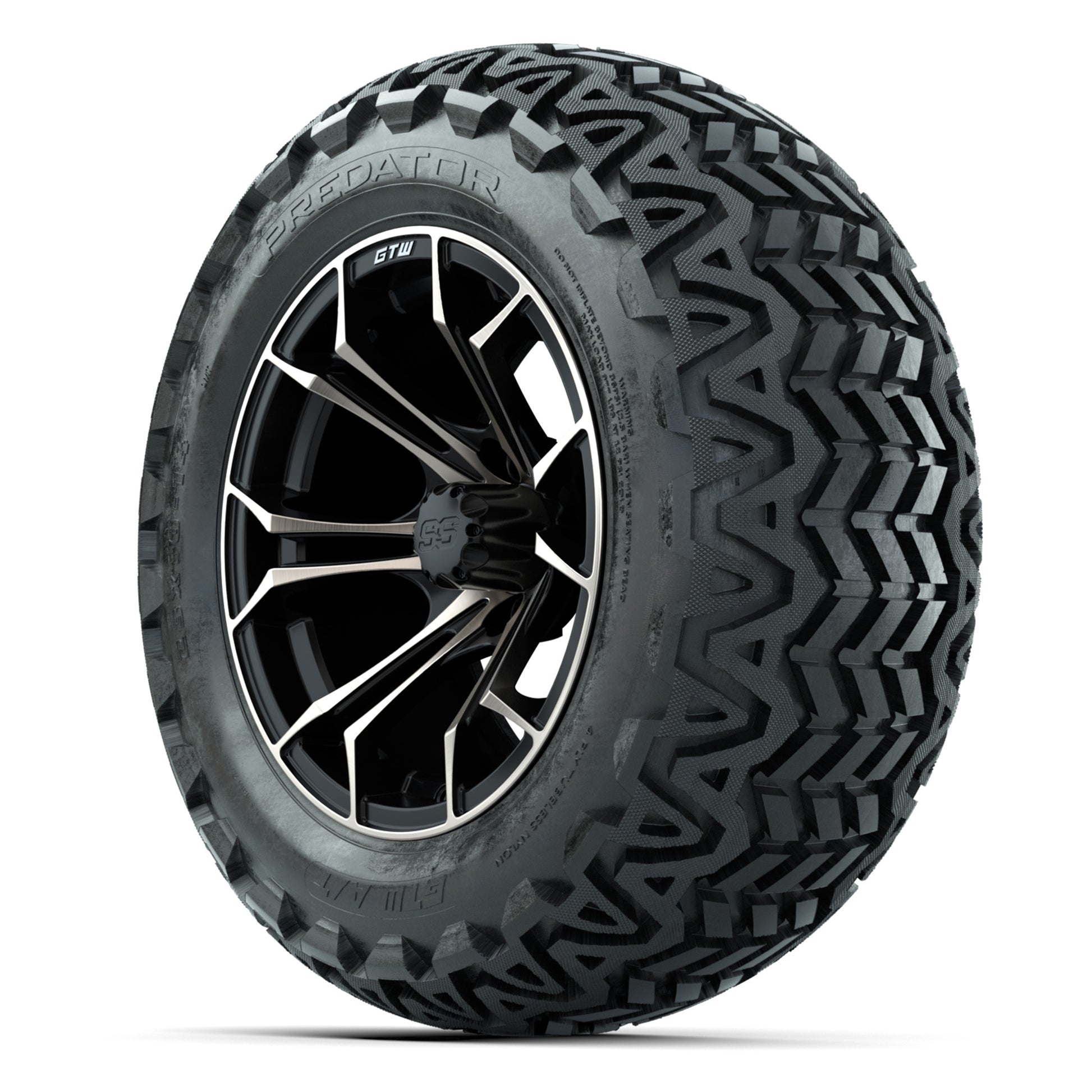 GTW Spyder Matte Black/Bronze 14 in Wheels with 23X10-14 Predator All-Terrain Tires – Full Set