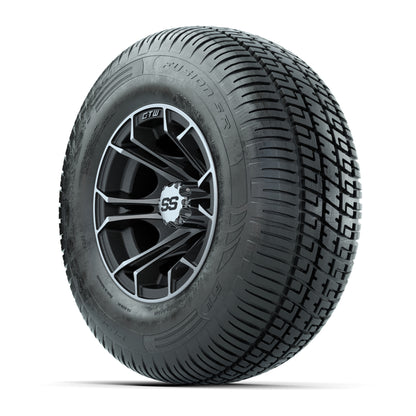 GTW Spyder Machined/Matte Grey 10 in Wheels with 205/65-R10 Fusion SR Steel Belted Radial Tires – Full Set