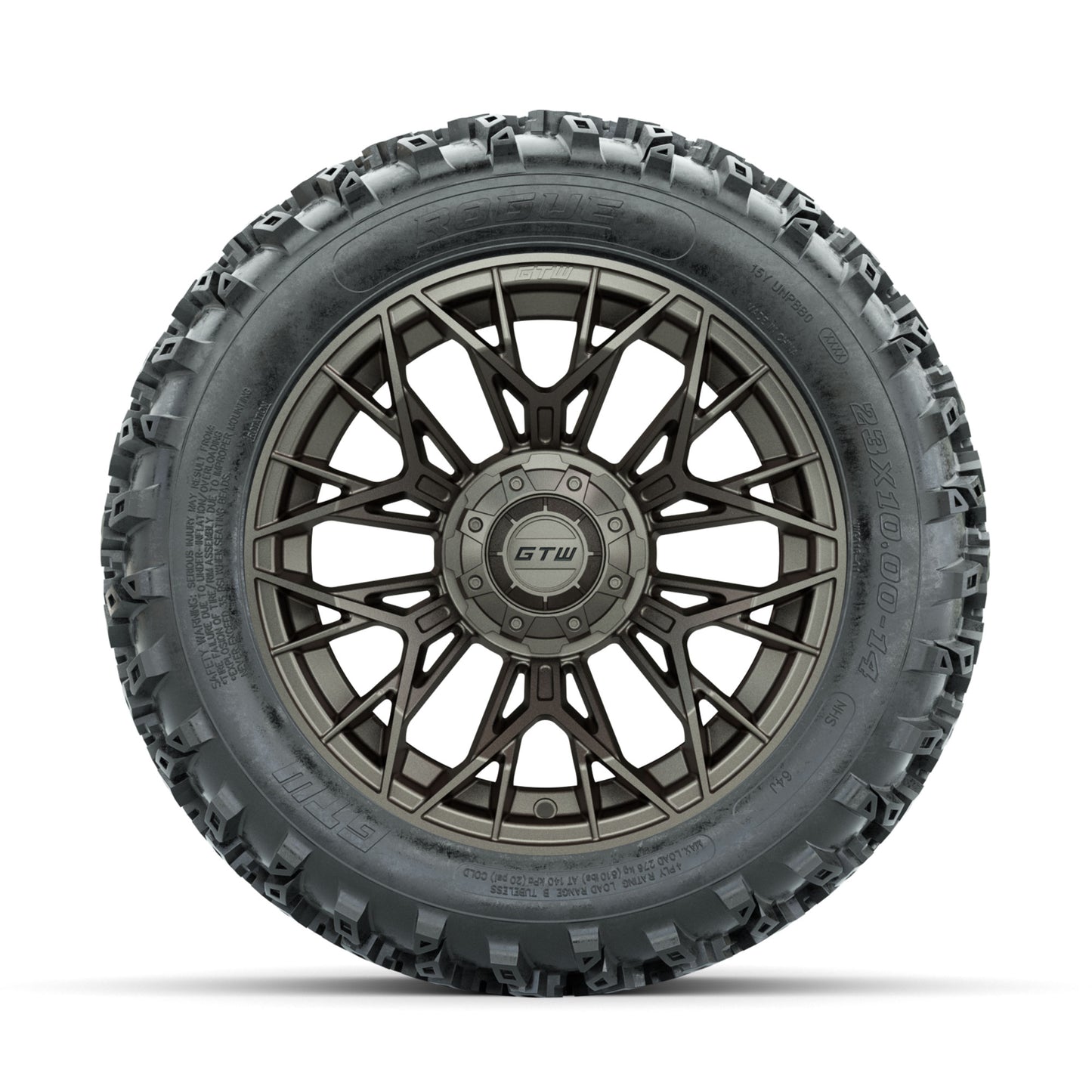 GTW Stellar Matte Bronze 14 in Wheels with 23x10.00-14 Rogue All Terrain Tires - Full Set