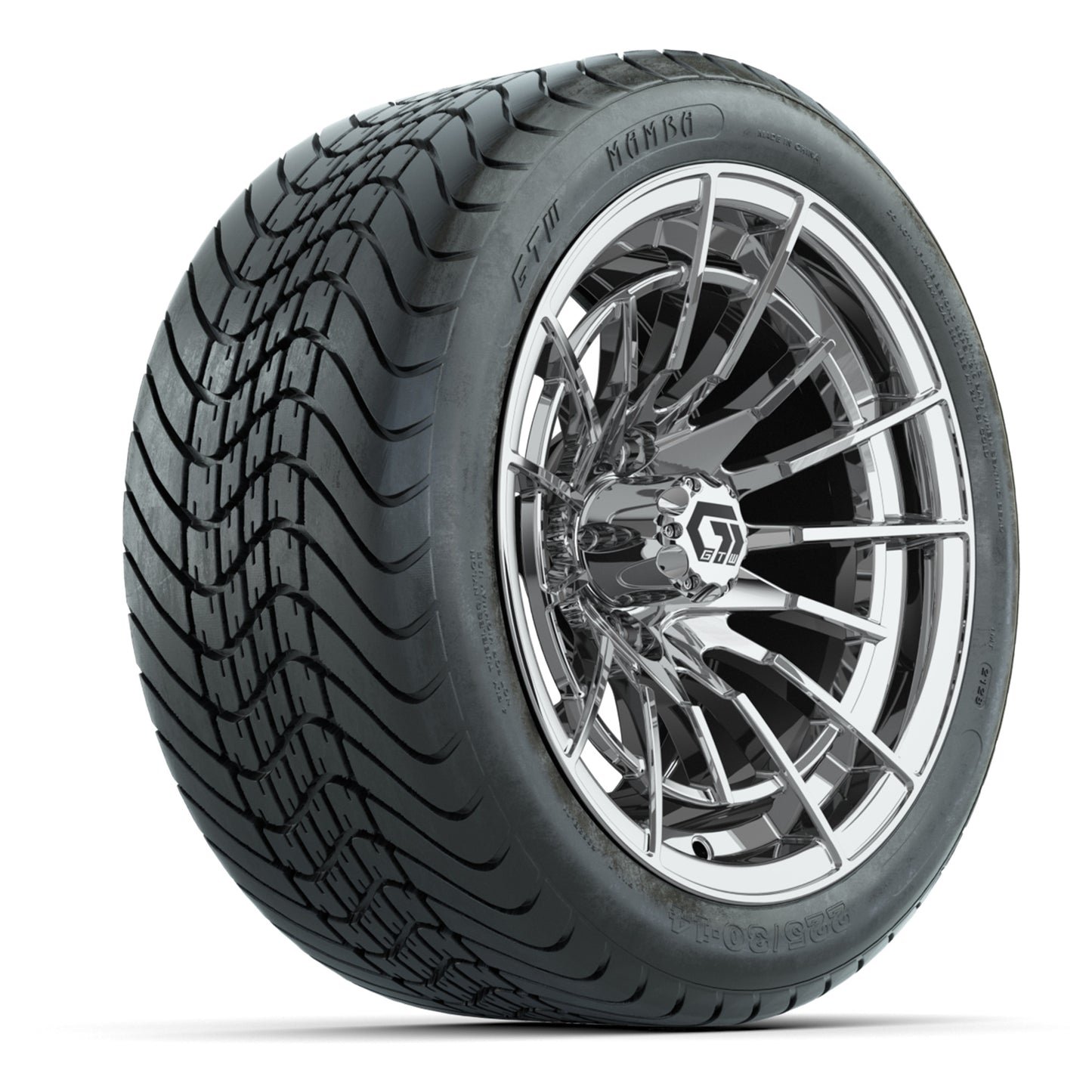 GTW Boost Chrome 14 in Wheels with 225/30-14 Mamba Street Tires – Full Set