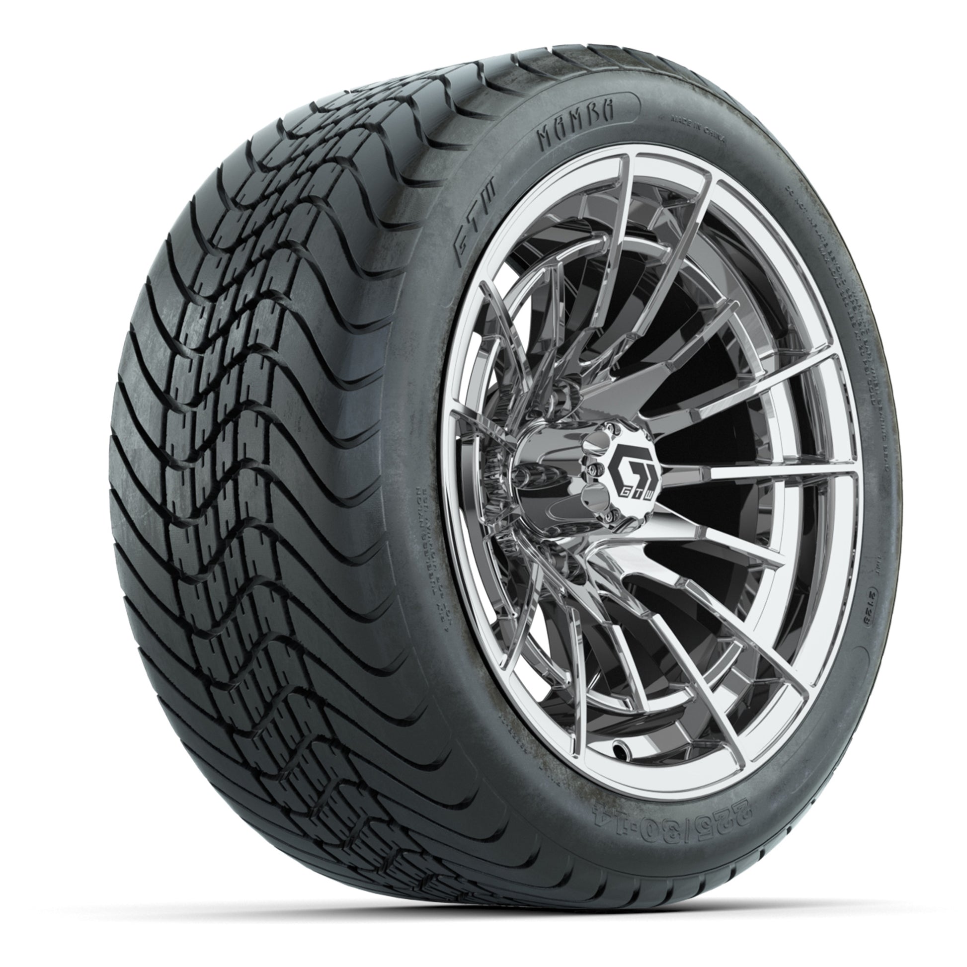 GTW Boost Chrome 14 in Wheels with 225/30-14 Mamba Street Tires – Full Set