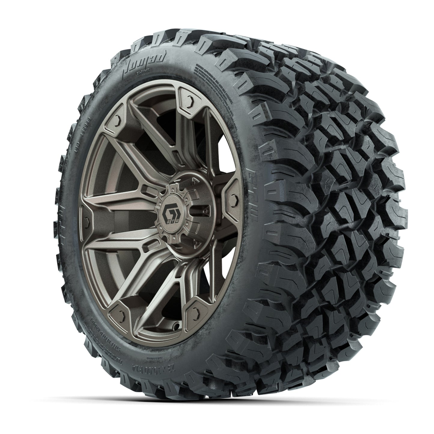 GTW® Graffiti Bronze/Black 14 in Wheels with 23X10-R14 Nomad Steel Belt Radial All-Terrain Tires – Full Set